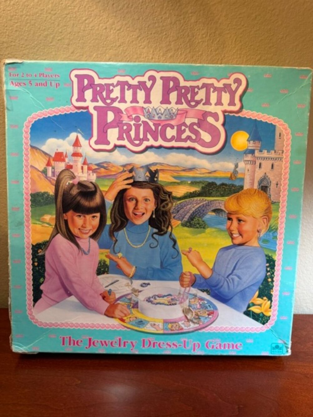 Vintage Pretty Pretty Princess 1990 Golden Complete Jewelry Dress Up Board Game